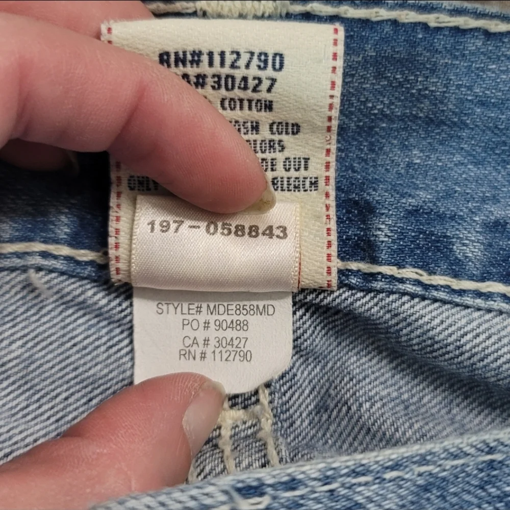 True Religion Mens Billy Light Blue Bootcut Jeans Size 36